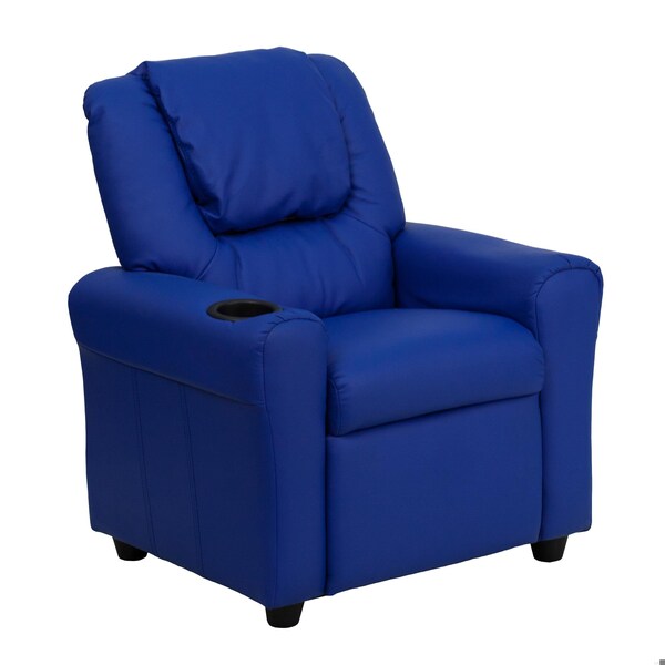 Flash Furniture Kids Recliner, 21-1/2" to 36-1/2" x 27", Upholstery Color: Blue, Weight Capacity: 90 lb. DG-ULT-KID-BLUE-GG - main